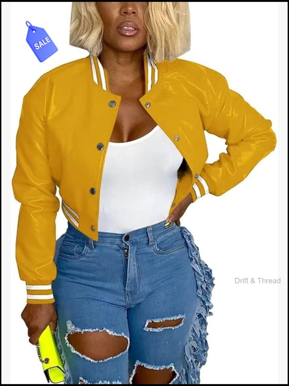 Varsity Jacket Long Sleeve Button Down Bomber Casual Baseball Streetwear